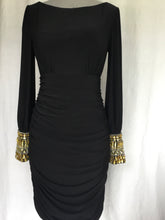 Sustainable Black Ruched Long Sleeve Dress